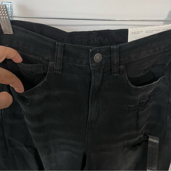 American Eagle, Women's Ripped Mom Jeans - Black Wash. Size: 2 Regular. NWT - Picture 14 of 16